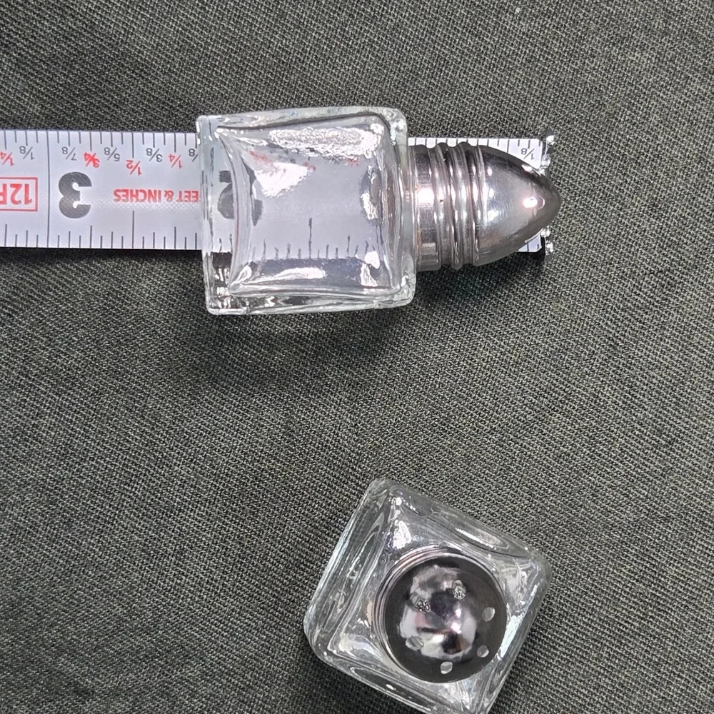Mini Glass Salt and Pepper‎ Shakers Square Setting 1.5in 12 individual or 6 sets